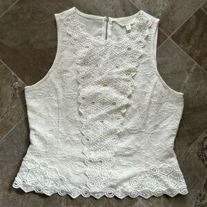 Adiva Ivory Lace Tank Top